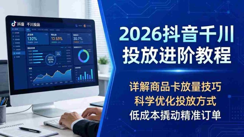 (18184期)2026抖音千川投放进阶教程,详解商品卡放量技巧,科学优化投放方式,低成本撬动精准订单-中创网,冒泡网,福缘网创业项目大全-创安网