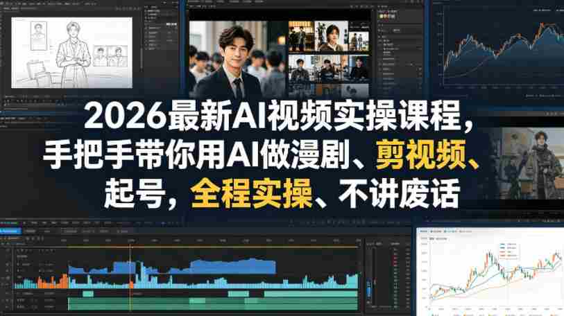 2026最新AI视频实操课程，手把手带你用AI做漫剧、剪视频、起号，全程实操、不讲废话