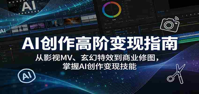 AI创作高阶变现指南：从影视MV、玄幻特效到商业修图，掌握AI创作变现技能