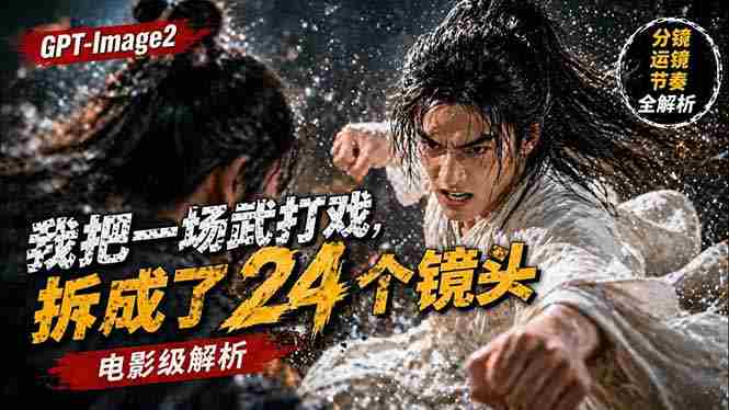 （18212期）用GPT-Image2，把一段武打对决拆成24个连续镜头，从人物建立、动作衔接、运镜节奏，到情绪爆发