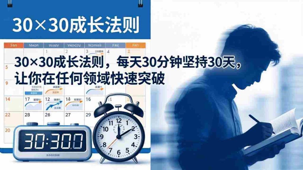 （18057期）付费文章：30×30成长法则，每天30分钟坚持30天，让你在任何领域快速突破