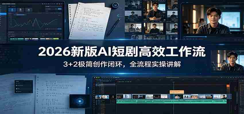 2026新版AI短剧高效工作流：3+2极简创作闭环，全流程实操讲解