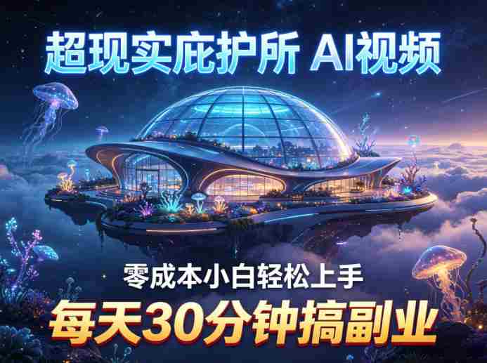 超现实庇护所AI视频项目拆解,零成本小白轻松上手,每天30分钟搞副业-中创网,冒泡网,福缘网创业项目大全-创安网