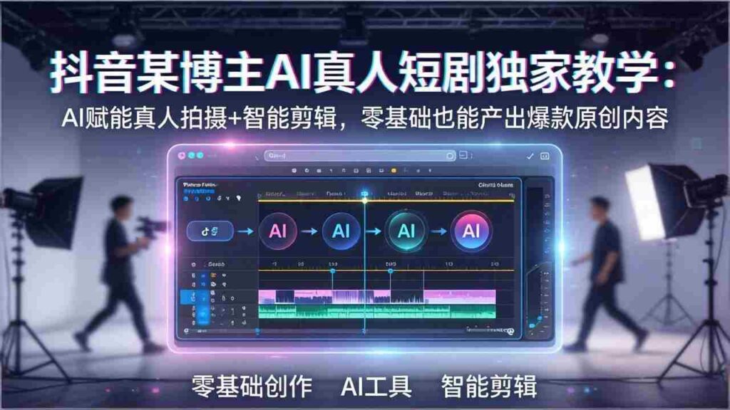 （17942期）抖音某博主AI真人短剧独家教学：AI赋能真人拍摄+智能剪辑，零基础也能产出爆款原创内容
