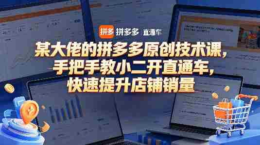 某大佬的拼多多原创技术课，手把手教小二开直通车，快速提升店铺销量