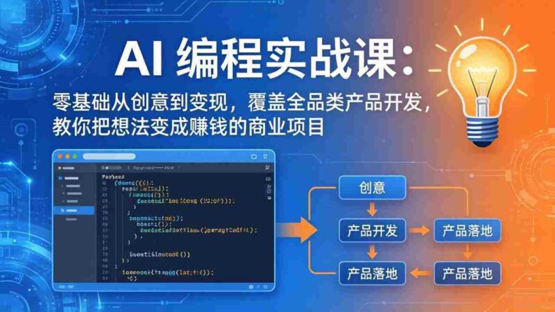 (17940期)AI编程实战课-第三期-4月更新:零基础从创意到变现,覆盖全品类产品开发,把想法变成赚钱的项目-中创网,冒泡网,福缘网创业项目大全-创安网