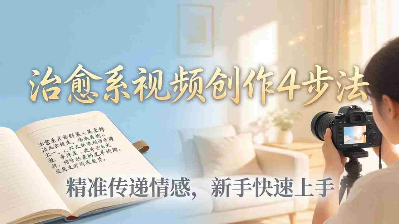 （18165期）治愈系视频创作4步法：从文案打磨到画面呈现，精准传递情感，新手快速上手出优质内容