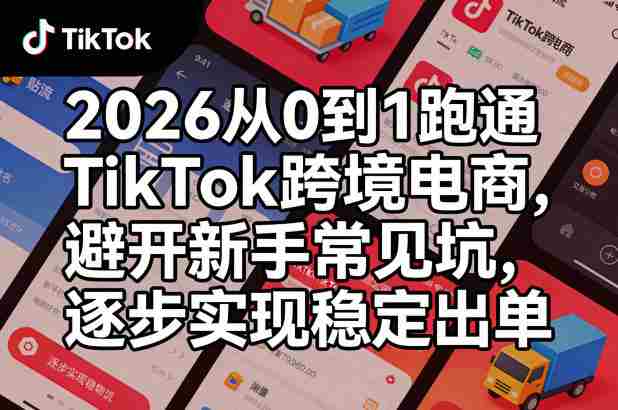 2026从0到1跑通TikTok跨境电商，避开新手常见坑，逐步实现稳定出单