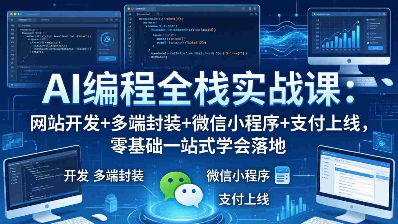 （18049期）AI编程全栈实战课：网站开发+多端封装+微信小程序+支付上线，零基础一站式学会落地