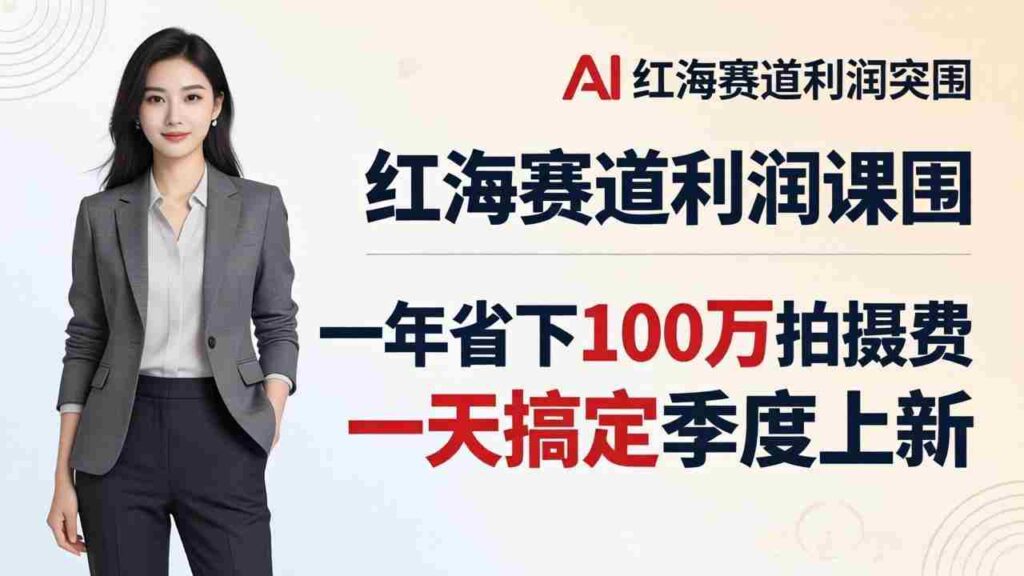 （17884期）服装老板AI模特图课：一年省下100万拍摄费，一天搞定季度上新，红海赛道利润突围