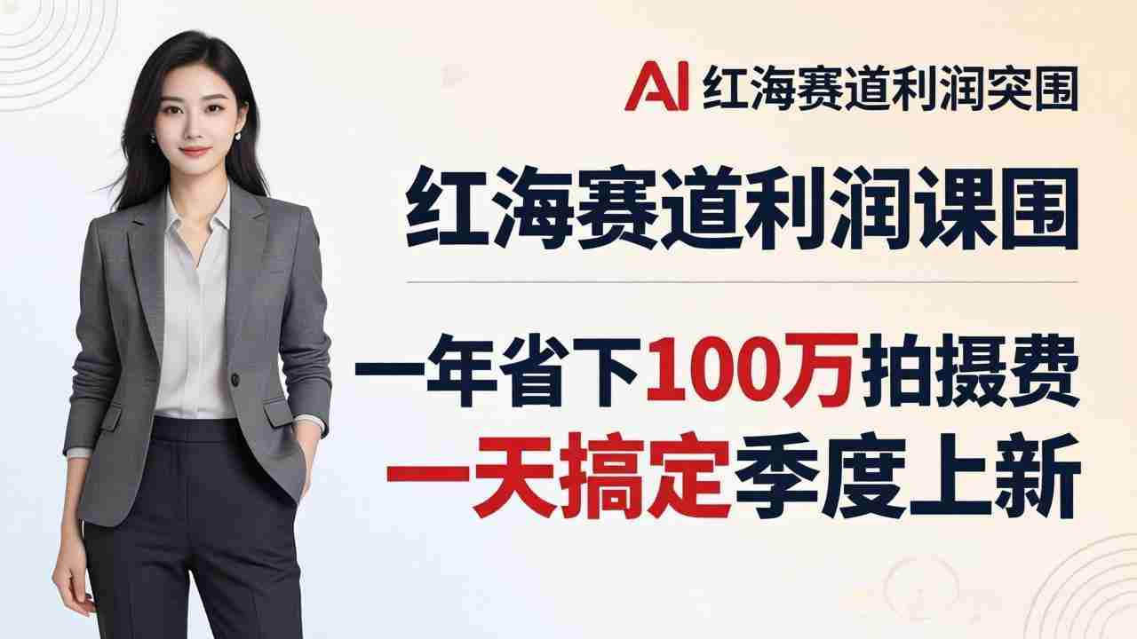 （17884期）服装老板AI模特图课：一年省下100万拍摄费，一天搞定季度上新，红海赛道利润突围