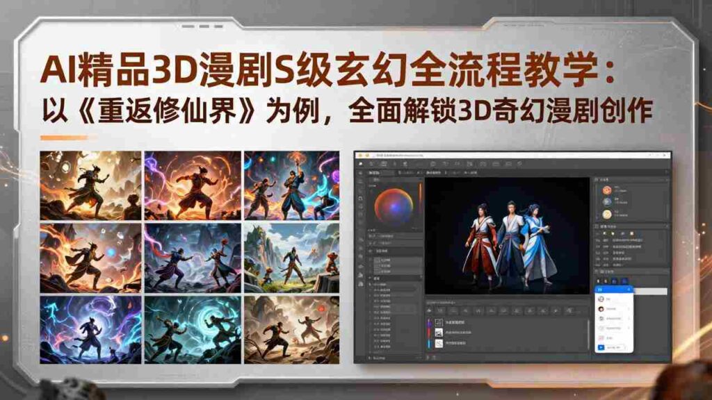 （17882期）AI精品3D漫剧S级玄幻全流程教学：以《重返修仙界》为例，全面解锁3D奇幻漫剧创作