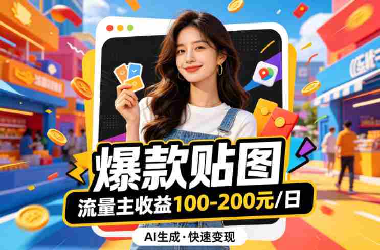 借助AI生成爆款贴图做公众流量主，当日收益100-200