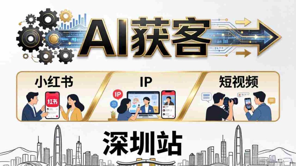 （18264期）2026AI获客大课深圳站：4月17日-19日3天2夜拆透小红书+IP+短视频，老板操盘手必来