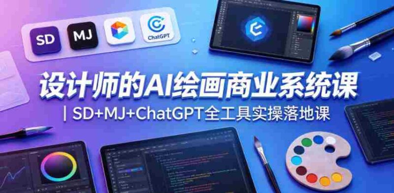 设计师的AI绘画商业系统课|SD+MJ+ChatGPT全工具实操落地课-中创网,冒泡网,福缘网创业项目大全-创安网