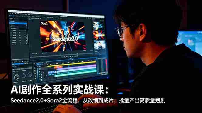 （18647期）AI剧作全系列实战课：Seedance2.0+Sora2全流程，从改编到成片，批量产出高质量短剧