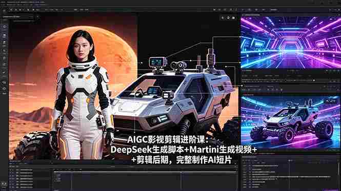 （18475期）AIGC影视剪辑进阶课：DeepSeek生成脚本+Martini生成视频+剪辑后期，完整制作AI短片