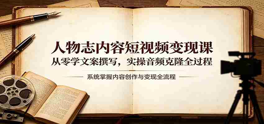人物志内容短视频变现课：从零学文案撰写，实操音频克隆全过程