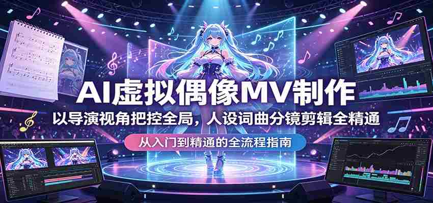 AI虚拟偶像MV制作：以导演视角把控全局，人设词曲分镜剪辑全精通