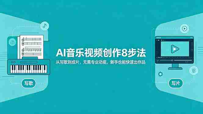 （18340期）AI音乐视频创作8步法：从写歌到成片，无需专业功底，新手也能快速出作品