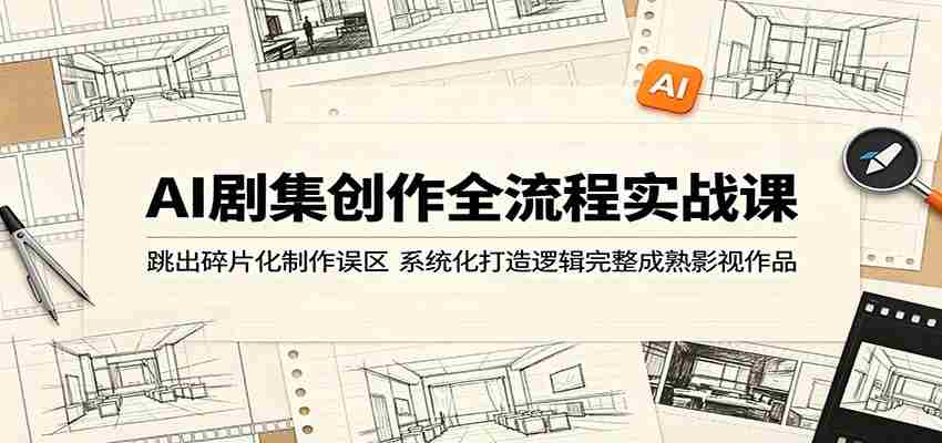 AI剧集创作全流程实战课：跳出碎片化制作误区，系统化打造逻辑完整成熟影视作品