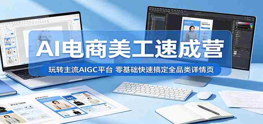 AI电商美工速成营：玩转主流AIGC平台，零基础快速搞定全品类详情页