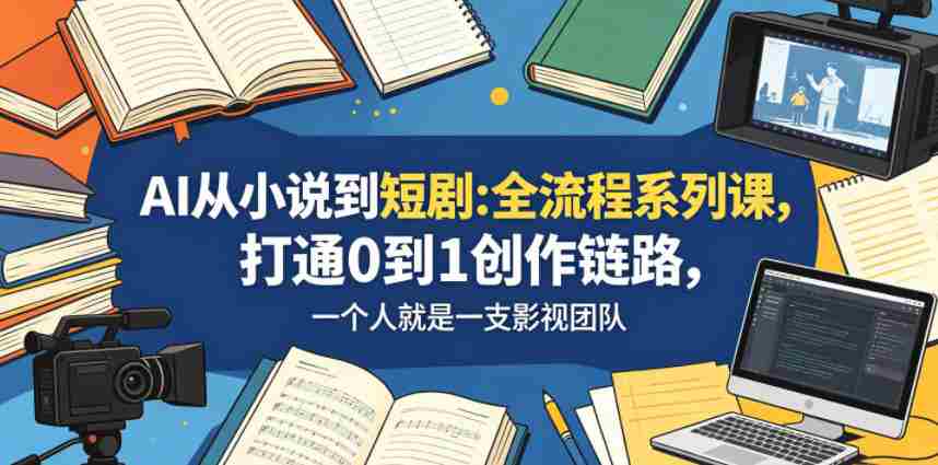 AI从小说到短剧全流程系列课，打通0到1创作链路，一个人就是一支影视团队