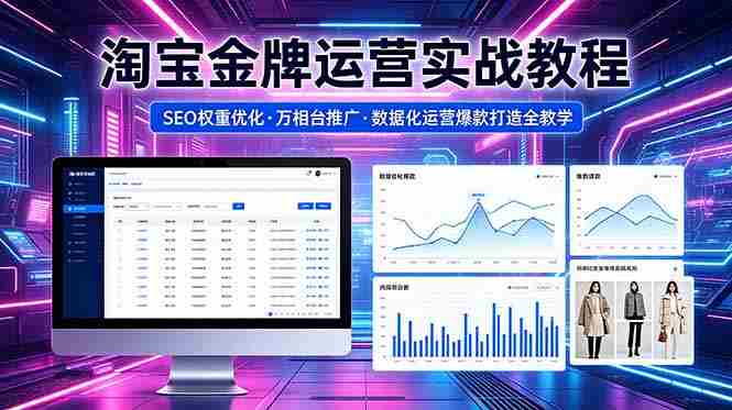 （18507期）2026 淘宝金牌运营实战教程，SEO权重优化万相台推广，数据化运营爆款打造全教学