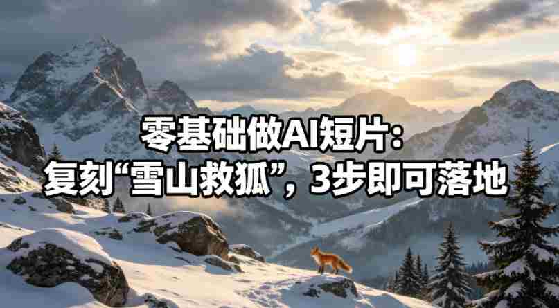 零基础做AI短片：复刻《雪山救狐》，3步即可落地