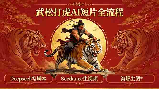 （18370期）武松打虎AI短片全流程：Deepseek写脚本+Seedance生视频+海螺生图
