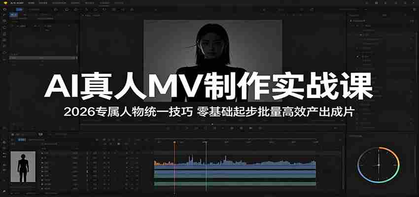 AI真人MV制作实战课：2026专属人物统一技巧，零基础起步批量高效产出成片