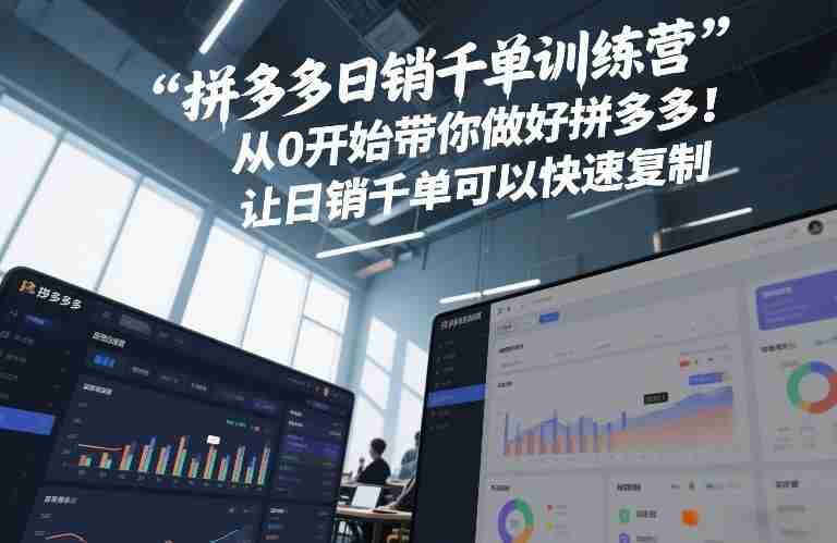 拼多多日销千单训练营，从0开始带你做好拼多多，让日销千单可以快速复制(更新26年5月)