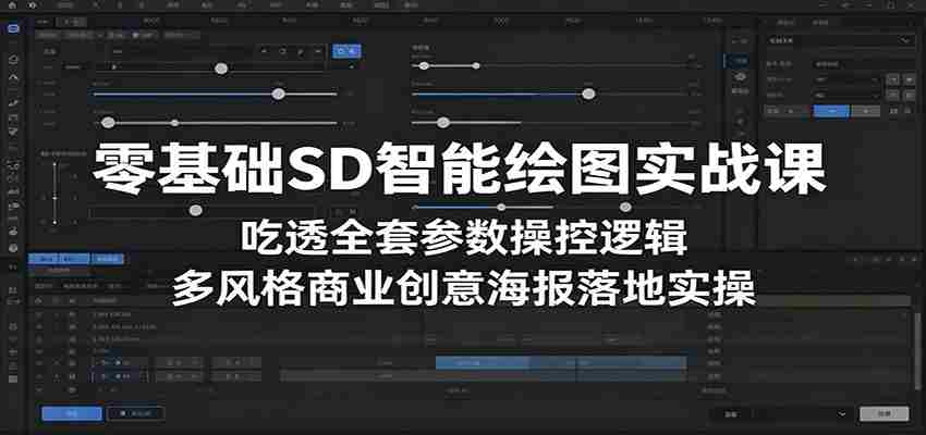 零基础SD智能绘图实战课：吃透全套参数操控逻辑，多风格商业创意海报落地实操