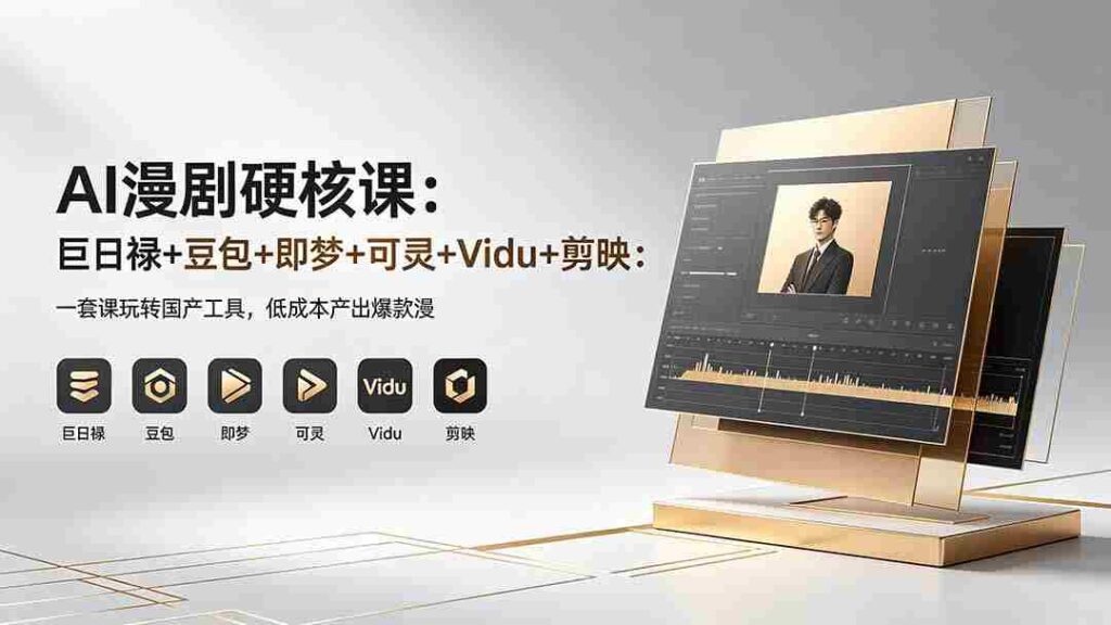 （18280期）AI漫剧硬核课：巨日禄+豆包+即梦+可灵+Vidu+剪映：一套课玩转国产工具，低成本产出爆款漫剧
