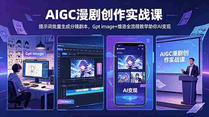（18482期）AIGC漫剧创作实战课-更新5月16，提示词批量生成分镜剧本，Gpt image+维洛全流程教学助你AI变现