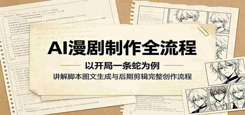 AI漫剧制作全流程：以开局一条蛇为例，讲解脚本图文生成与后期剪辑完整创作流程