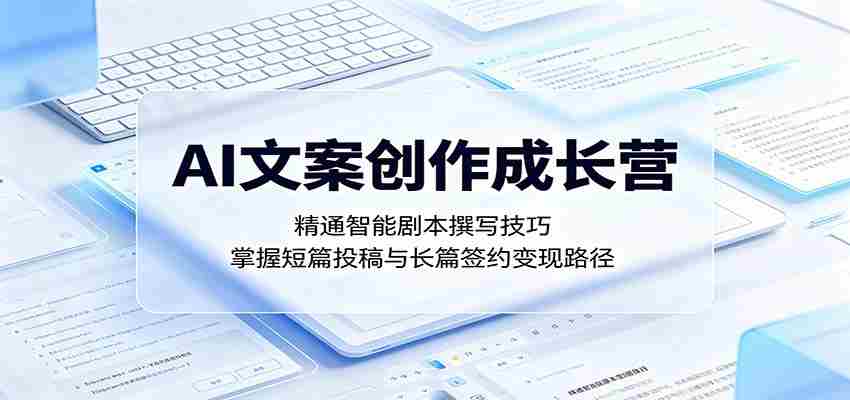 AI文案创作成长营：精通智能剧本撰写技巧，掌握短篇投稿与长篇签约变现路径