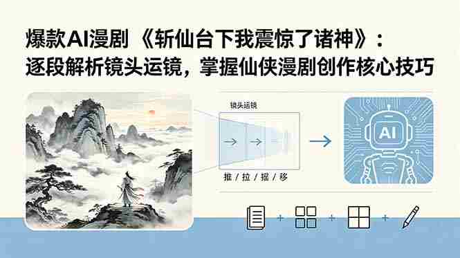 （18620期）爆款AI漫剧《斩仙台下我震惊了诸神》：逐段解析镜头运镜，掌握仙侠漫剧创作核心技巧