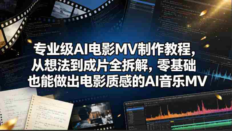 专业级AI电影MV制作教程，从想法到成片全拆解，零基础也能做出电影质感的AI音乐MV