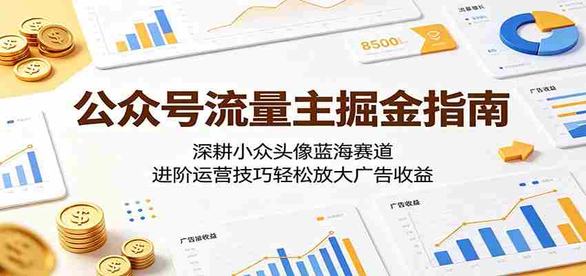 公众号流量主掘金指南：深耕小众头像蓝海赛道，进阶运营技巧轻松放大广告收益