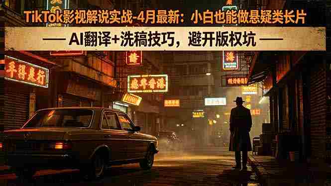（18277期）TikTok影视解说实战-4月最新：小白也能做悬疑类长片，AI翻译+洗稿技巧，避开版权坑