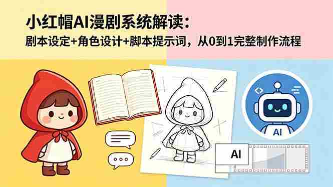 （18612期）小红帽AI漫剧系统解读：剧本设定+角色设计+脚本提示词，从0到1完整制作流程