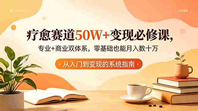 （18523期）疗愈赛道50W+变现必修课，专业+商业双体系，零基础也能月入数十万