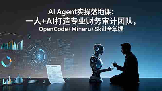 （19037期）AI Agent实操落地课：一人+AI打造专业财务审计团队，OpenCode+Mineru+Skill全掌握