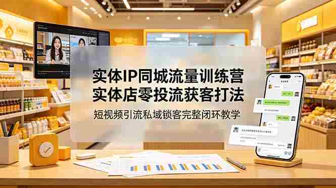 （18999期）实体IP同城流量训练营：实体店零投流获客打法，短视频引流私域锁客完整闭环教学