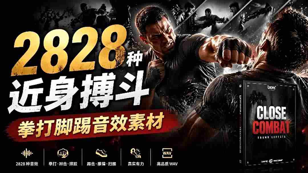 （19072期）宝藏级别音效！2828种近身搏斗拳打脚踢音效素材，全部中文分类，免解压使用  Close Combat
