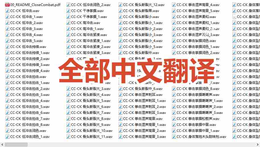 （19072期）宝藏级别音效！2828种近身搏斗拳打脚踢音效素材，全部中文分类，免解压使用  Close Combat