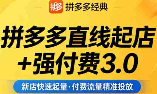 拼多多直线起店+强付费3.0,教你稳定起店、高效控投产、破解流量瓶颈(更新6月)-中创网,冒泡网,福缘网创业项目大全-创安网