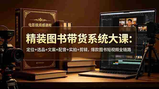 （19007期）精装图书带货系统大课：定位+选品+文案+配音+实拍+剪辑，爆款图书短视频全链路