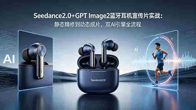 （18730期）Seedance2.0+GPT Image2蓝牙耳机宣传片实战：静态精修到动态成片，双AI引擎全流程
